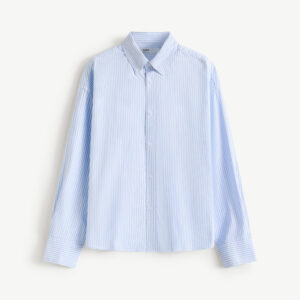 Men's Smart Long-Sleeve Striped Shirt. Boxy