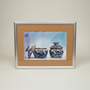 Watercolor Painting: Blue & White