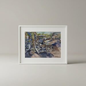 Watercolor Painting: Motorcycle