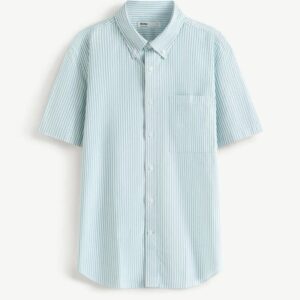 Men's Smart Short-Sleeve Striped Shirt. Fitted