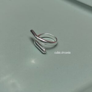 Copper Ring Silver Plated Cubic Zirconia (PC:309)
