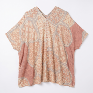 Women's Batik Kaftan Peach Spectrum One Size Fits Most Dobby Fabric (PC:505)